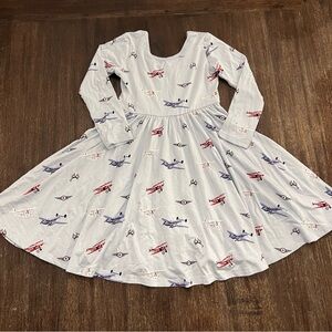 Kyte Vintage Planes Bamboo Twirl Dress size 5 new with tags